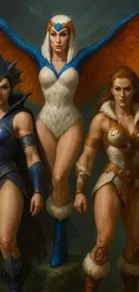 Epic fantasy warrior women in vibrant colors