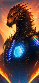 Epic dragon artwork with fiery colors and vibrant details.