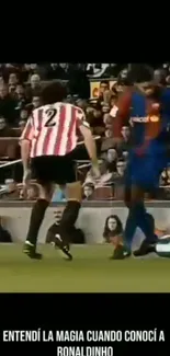 Exciting football action with players on the field in a stadium setting.