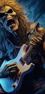 Horror-themed figure with electric guitar.