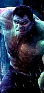 Epic Hulk mobile wallpaper with vibrant colors and urban background.