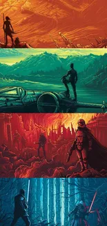 Epic sci-fi wallpaper with vivid character scenes and dynamic landscapes.