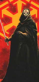 Epic Sith Lord wallpaper with red and black hues.