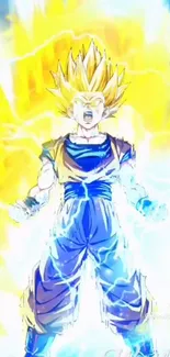 Super Saiyan anime character emitting electric energy.