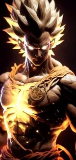 Super Saiyan warrior glowing with power in an epic wallpaper.