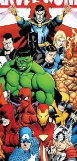 Epic superhero ensemble in vibrant colors.