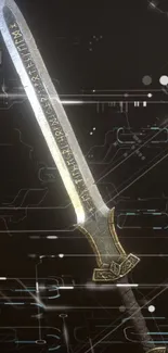 Intricately designed medieval sword wallpaper for mobile phones.