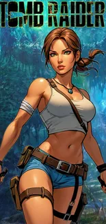 Vivid Tomb Raider wallpaper featuring iconic Lara Croft in adventure setting.