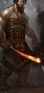 Epic warrior artwork with a glowing sword.