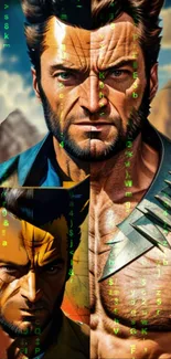 Epic Wolverine mobile wallpaper featuring dynamic hero design.