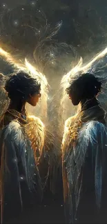 Ethereal angelic figures with glowing wings and a celestial theme.