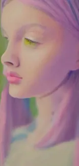 Ethereal portrait with pastel hues, ideal for mobile wallpaper.