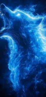 Ethereal Blue Wolf Live Wallpaper