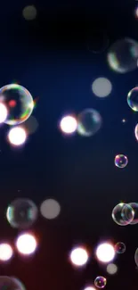 Bubbles floating on a dark, ethereal background.