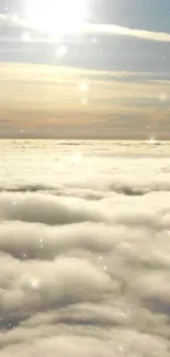 Ethereal cloudscape wallpaper with serene sky and glowing horizon.