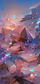 Ethereal crystal fragments with glowing colors.