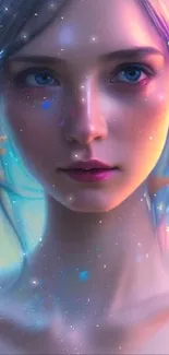 Ethereal fantasy art wallpaper featuring a serene figure.