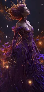 Ethereal fantasy artwork with glowing purple princess.