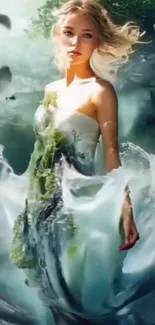 Ethereal artwork with flowing nature-inspired elements.