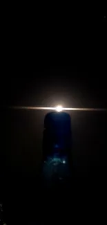 Ethereal silhouette of a bottle with moonlight.