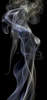 Ethereal smoke art wallpaper with wisps on a dark background.