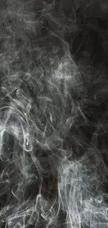 Ethereal smoke pattern on black background wallpaper.