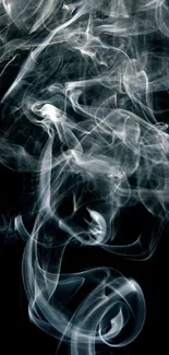 Mesmerizing white smoke on dark background wallpaper.