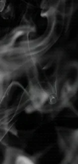 Ethereal wisps of smoke on black mobile wallpaper.