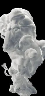 Ethereal white smoke against black background wallpaper.