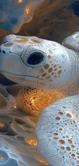 Ethereal turtle with glowing patterns in digital art.