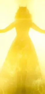 Ethereal yellow phantom figure glowing in mystical light.