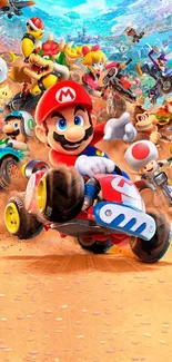Mario Kart racing with characters in action.