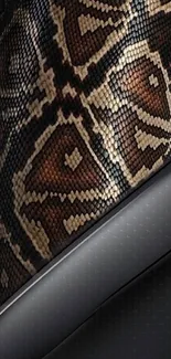 Snake skin texture in dark tones for mobile wallpaper.