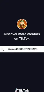 Wallpaper featuring TikTok creators search with dark blue background.