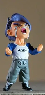 Anime figure crying with dramatic pose.