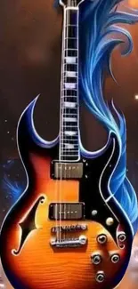 Artistic electric guitar wallpaper