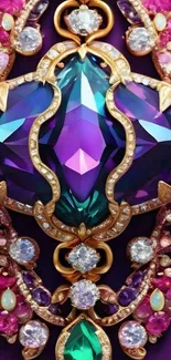 Exquisite jewel-themed mobile wallpaper with vibrant gemstones and intricate designs.