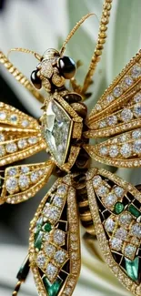 Jewel-encrusted butterfly art piece.