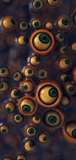 Abstract eye pattern mobile wallpaper design.