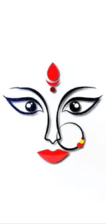 Minimalistic artistic image of a goddess face with expressive features.