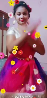 Face Flower Dress Live Wallpaper