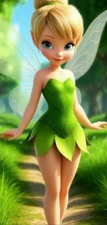 Whimsical fairy in an enchanting forest setting.
