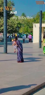 Family enjoying a sunny day in the park.