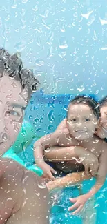 Family enjoying a sunny day in bright blue waters.