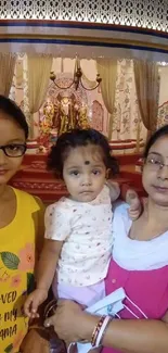 Family enjoying a festive gathering with vibrant decor.