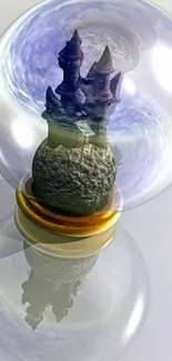 Fantasy castle encased in a glass sphere.