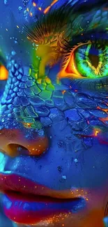 Close-up of a vibrant dragon eye in fantasy art style.