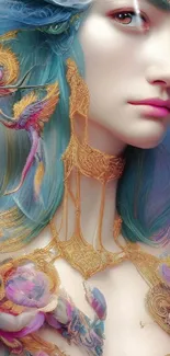 Ethereal fantasy art wallpaper with vibrant colors and intricate details.