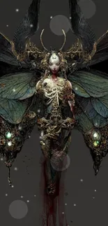 Dark fantasy moth artwork with gothic elements.