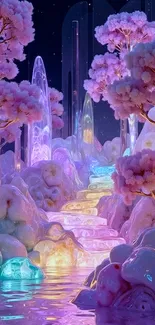 Fantasy Pink Landscape Live Wallpaper